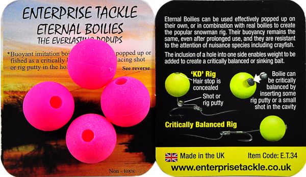 Бойлы Enterprise Tackle - Fluoro Pink - Плавающие - Ø18 мм - 4 шт/уп