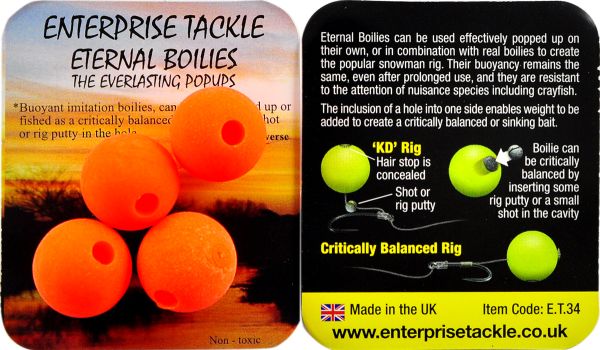 Бойли Enterprise Tackle - Orange - Плаваючі - Ø18 мм - 4 шт/уп