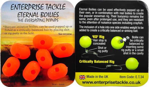 Бойли Enterprise Tackle - Pellet Boilies - Плаваючі - 7 шт/уп - 11x15 мм - Fluoro Orange
