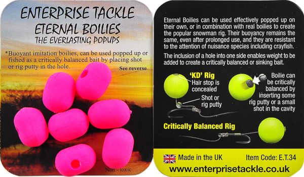 Бойли Enterprise Tackle - Pellet Boilies - Плаваючі - 11x15 мм - 7 шт/уп - Fluoro Pink
