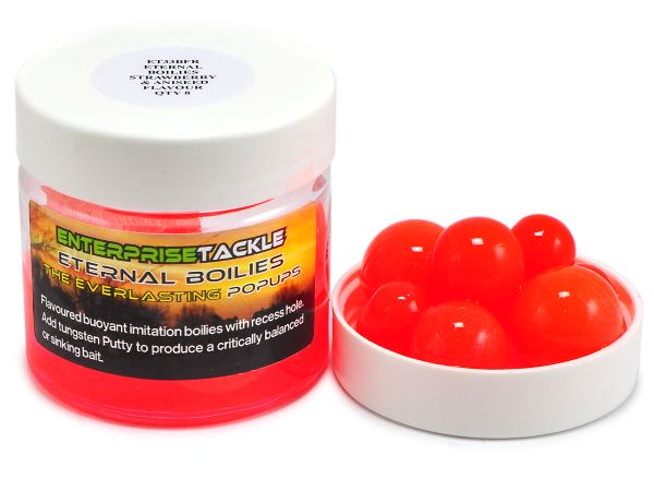 Бойлы Enterprise Tackle - Strawberry&Aniseed - Плавающие - Ø12, 15, 18 мм - 8 шт/уп - Eternal Boilie Mixed - Fluoro Red
