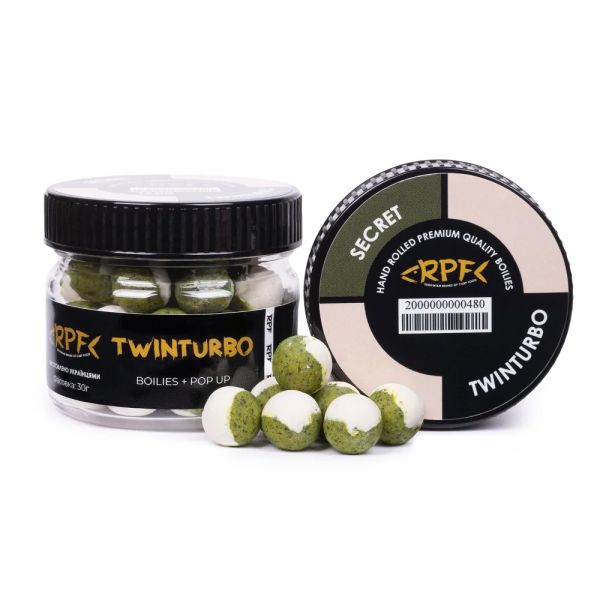 Бойли RPF Баланс TwinTurbo (Бойл+Поп-ап) Ø10 мм - Secret - Двокольорові - Нейтральна плавучість - 30 г