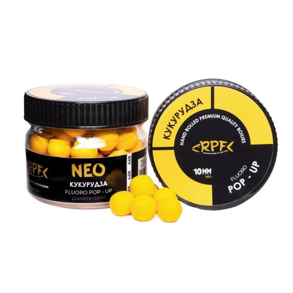 Бойли RPF NEO Fluoro Поп-ап Ø8 мм - Кукурудза - Плаваючі - ПЕТ-банка 25 г