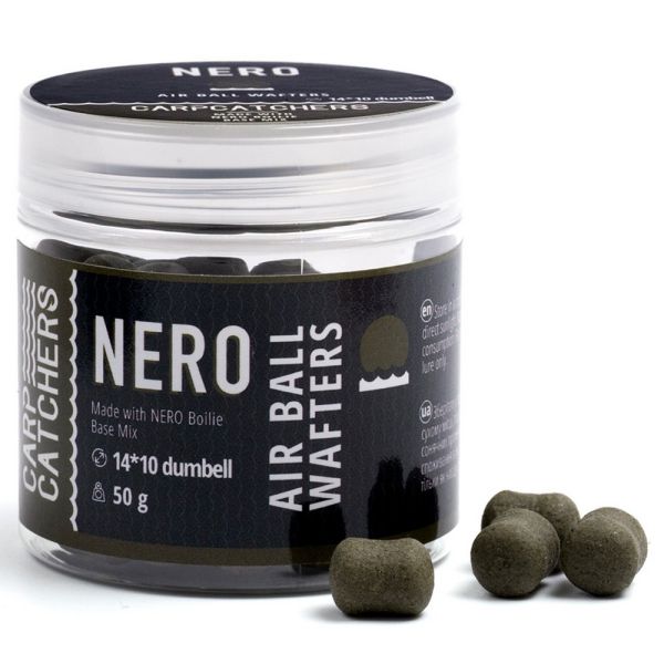 Бойли насадочні Carp Catchers Air Ball Wafters NERO Dumbell - Ø14х10 мм