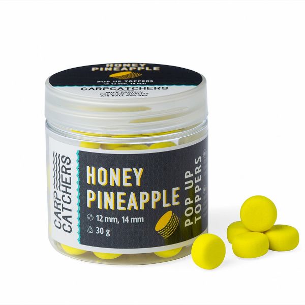 Бойлы Pop-Up Carp Catchers Toppers - Ø12&14 мм - 30 г - Fluoro Yellow - Honey Pineapple/Мед и ананас