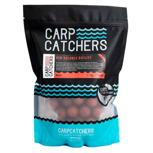 Бойлы Carp Catchers - RED Soluble - Тонущие - Прикормочные - Растворимые - 1 кг