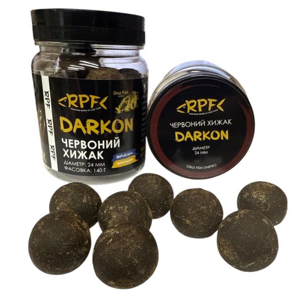 Бойлы RPF DARKON - Ø24 мм - Красный хищник - Рак - Для ловли сома - Вареные - 140 г