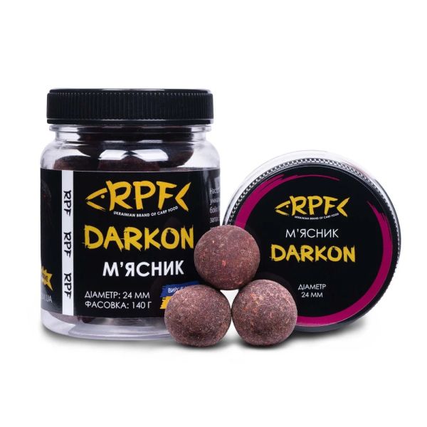 Бойлы RPF DARKON - Ø24 мм - Мясник - Осьминог - Для ловли сома - Вареные - 140 г