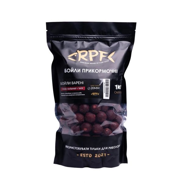 Бойлы RPF прикормочные вареные Classic - Кальмар+Чили - Ø20 мм - 1 кг