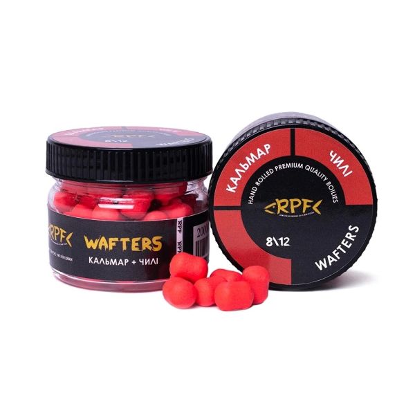 Бойли RPF Вафтерс Однотонні Ø8/12 мм - Кальмар+Чилі - Нейтральна плавучість - 25 г