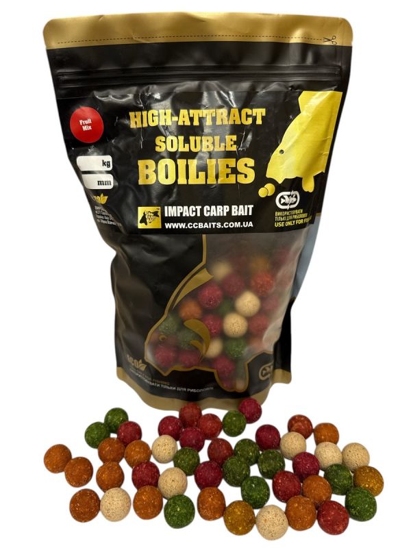 Бойли Carp Classic Baits - Economic Soluble - High-Attract - Димові - Розчинні - 1 кг - Fruit mix