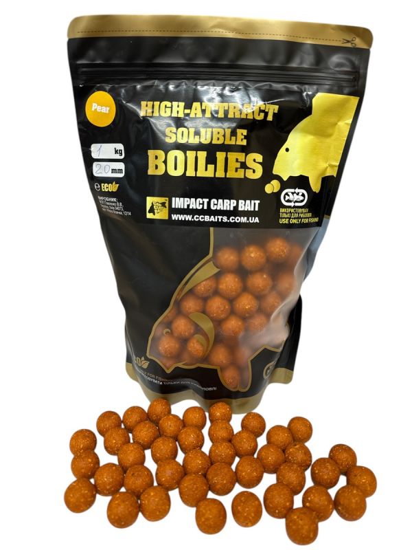 Бойлы CCBaits Economic Soluble High-Attract -  Дымящие - Растворимые - Pear Tart (Кислая Груша)