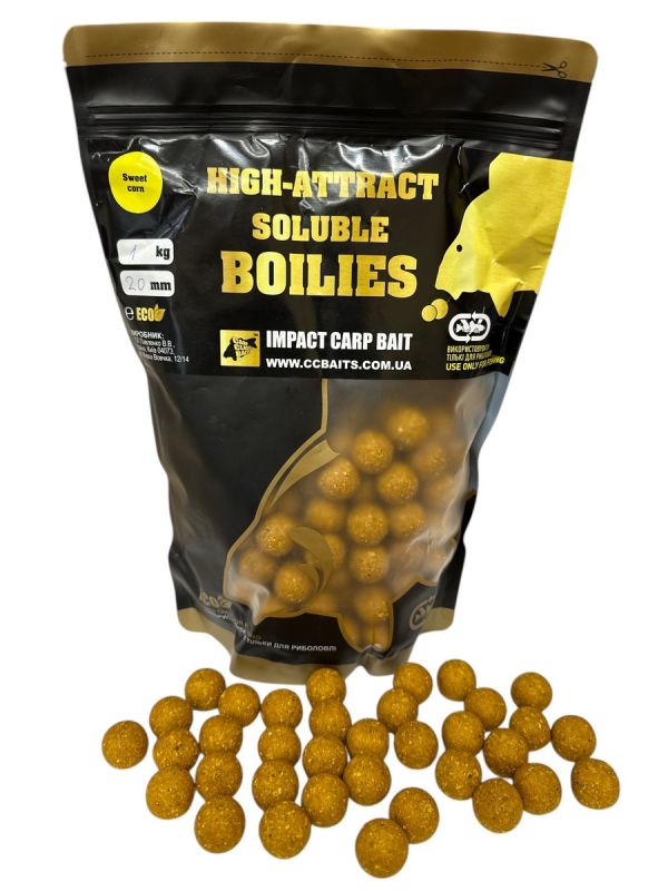Бойли CCBaits Economic Soluble High-Attract - Димові - Розчинні - Sweetcorn (Солодка Кукурудза)