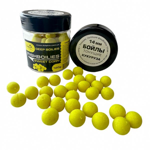 Бойли Dolphin - Тонучі - Що пилять - Ø14 мм - 120 г - Кукурудза