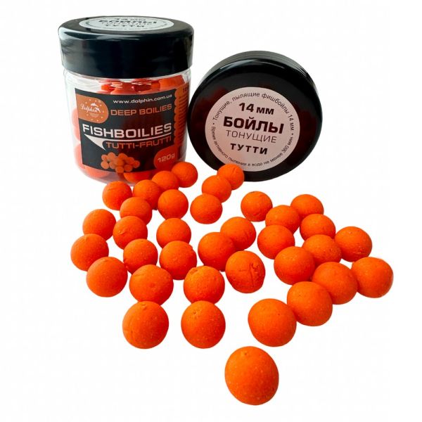 Бойлы Dolphin - Тонущие - Пылящие - Ø14 мм - 120 г - Тутти-Фрутти