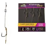 Бойловый (карповый) поводок X-Strong Carp - 20 см - Wide Gape Hook №2 - 25lb/11.5kg - ПрофМонтаж - 3 шт/уп