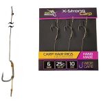 Бойловый (карповый) поводок X-Strong Carp - 10 см - Wide Gape Hook №6 - 25lb/11.5kg - ПрофМонтаж - 3 шт/уп