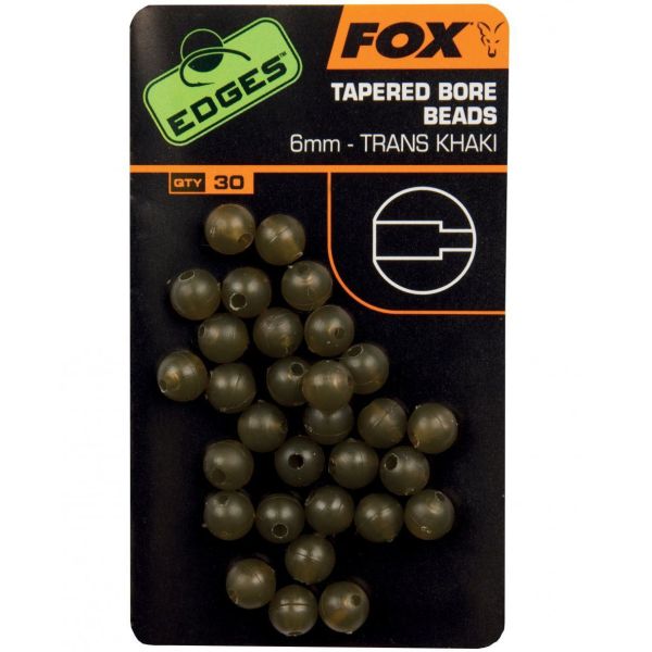 Бусина з конічним отвором Fox EDGES Tapered Bore Beads - Trans Khaki - 30 шт/уп