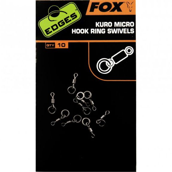 Микро вертлюг с кольцом Fox EDGES Kuro Micro Hook Ring Swivels