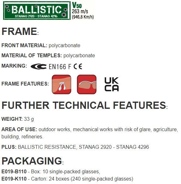 Окуляри тактичні балістичні Cofra Gunner Grey/Black - UV400 - Полікарбонат - Італія