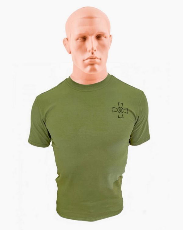 Футболка армійська зі знаком ЗСУ з коротким рукавом - Олива