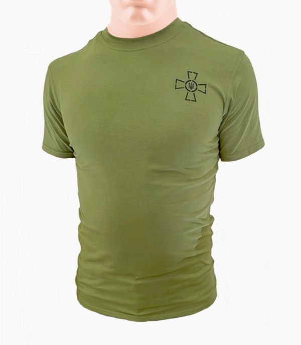 Футболка армійська зі знаком ЗСУ з коротким рукавом - Олива