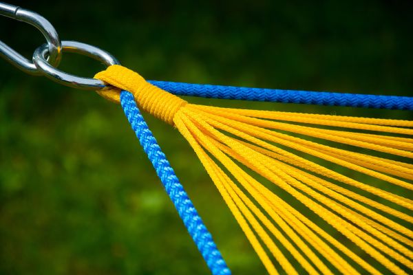 Гамак усиленный безузловой - Верёвка Ø10 мм - 130x200 см - Голубой