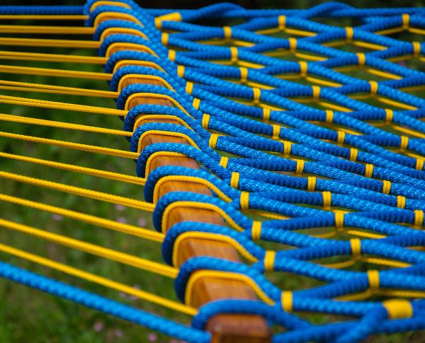 Гамак плетеный усиленный - Верёвка Ø16 мм - 130x200 см - Бирюзовый