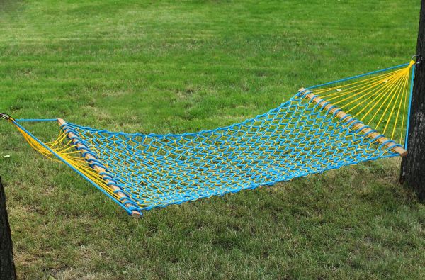 Гамак усиленный безузловой - Верёвка Ø10 мм - 130x200 см - Разноцветный