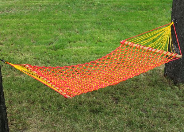 Гамак усиленный безузловой - Верёвка Ø10 мм - 130x200 см - Черный