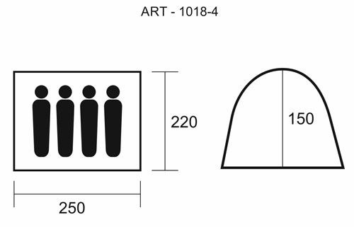 Намет 4-х місцевий Green Camp 1018-4