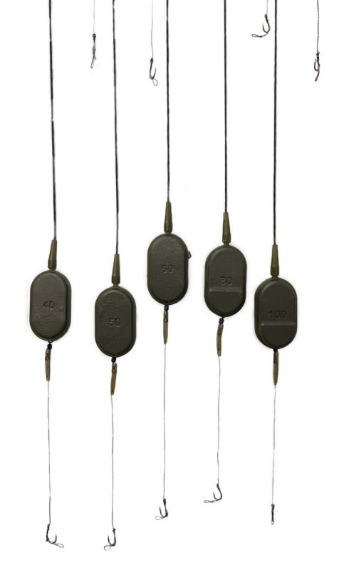 Готова снасть Флет FeederPro Mounting Carp №5 Bole flat "M" - Лідкор без свинцю 50 см - Гачок Kobra №6 з волоссям з термоусадкою