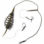 Готовая снасть Спутник №1 - Карп-карась - 2 крючка - Кормушка конус 30 г