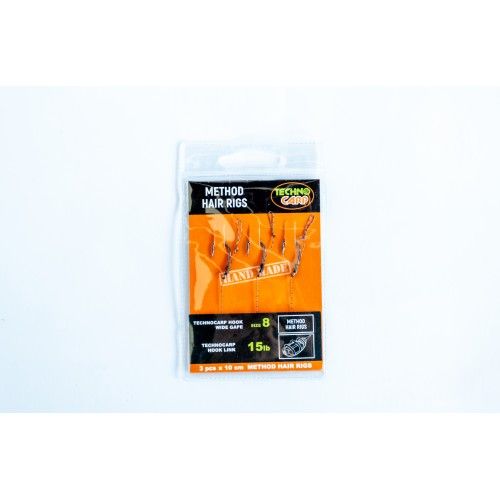 Готовый поводок Method Технокарп - Wide Gape Hook №8 - 15Lb - 3 шт/уп