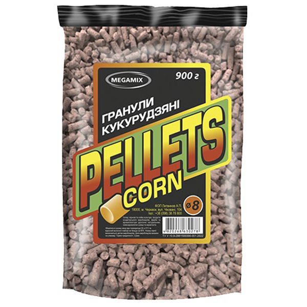 Гранулы Megamix Pellets - Ø8 мм - 900 г - Кукуруза