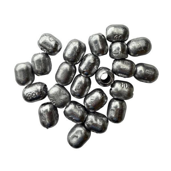 Груз для сетей - Скользящий - Свинец - Бочонок - 10 шт/уп