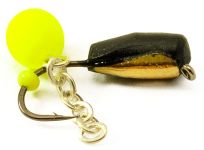 Мормышка Вольфрамовая Владимирская "Гвоздик с подвесным шариком неон с цепочкой" з/к - 3 мм - 0,9 г - Арт.404