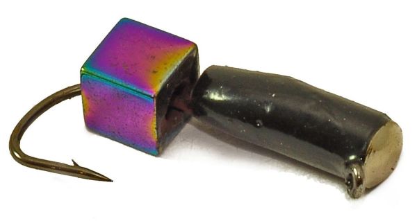 Мормишка Вольфрамова Володимирська "Гвоздик з дзеркальцем срібло з кубиком хамелеон" - 2,5 мм - 0,65 г - Арт.254