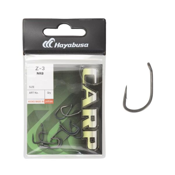 Крючок Hayabusa Carp Z-3 NRB -  Матовый чёрный - 10 шт/уп
