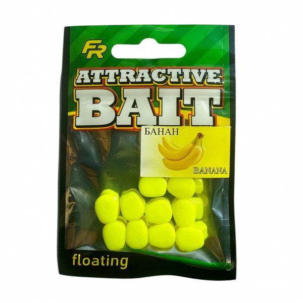 Искусственная кукуруза Fishing Roi - Силиконовая - Плавающая - Банан - 10 шт/уп