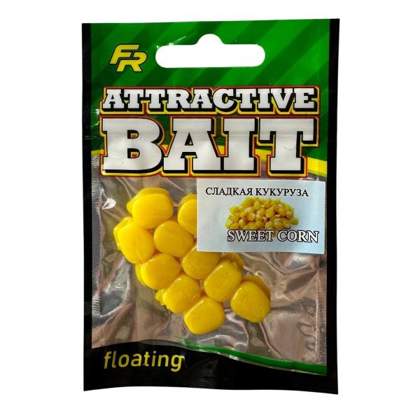 Искусственная кукуруза Fishing Roi - Силиконовая - Плавающая - Сладкая кукуруза - 10 шт/уп