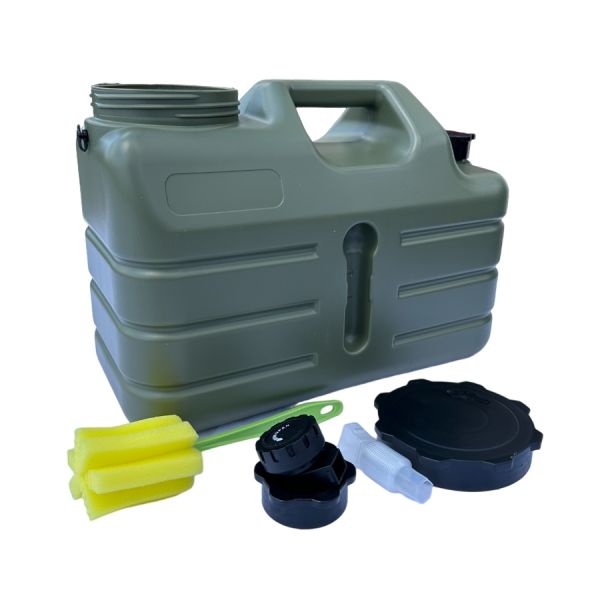 Каністра для води з краном - 11 л - 34x23x17 см - Хакі