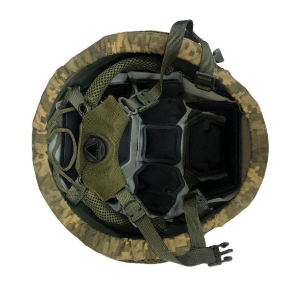 Каска-Шолом "ТОР" кульозахистний - Зелений - З чохлом на каску - Піксель