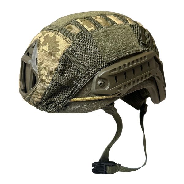 Каска-шлем - Каска-2М - Боевой баллистический с высоким обрезом - С чехлом на каску Пиксель - Размер XL (60-62 см)