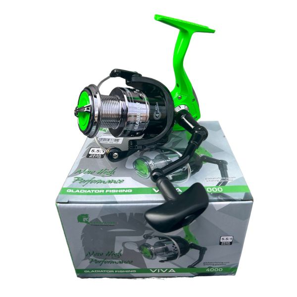 Катушка Gladiator Viva - 4bb - Металлическая шпуля - Зеленая
