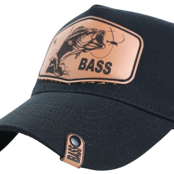Кепка-трекерка Кентавр - Аппликация fish BASS - 57-58 размер - Коттон - Чёрный