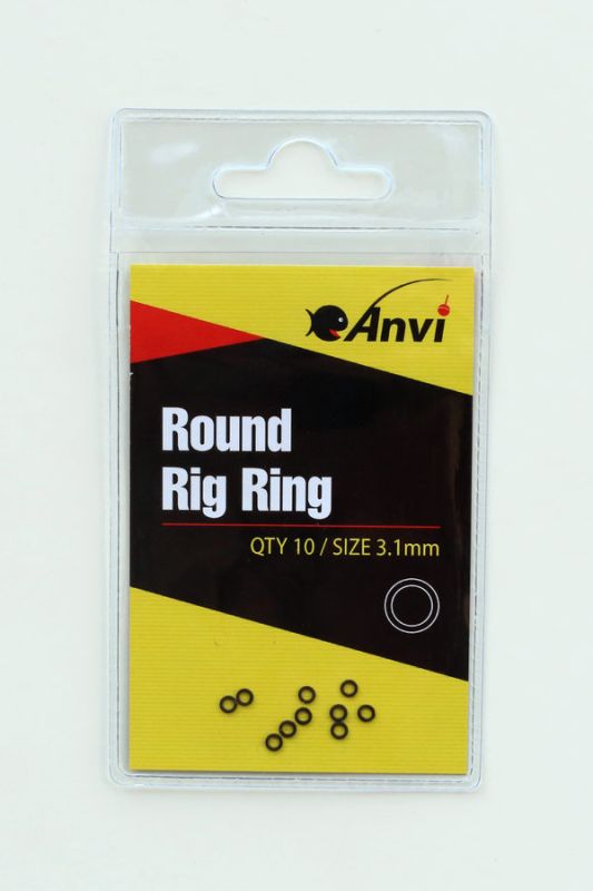 Кільця гачкові Anvi Round Rig Ring - Ø3,1 мм - Чорний матовий - 10 шт/уп