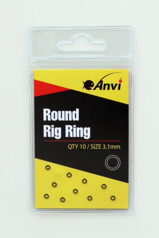 Кільця гачкові Anvi Round Rig Ring - Ø3,1 мм - Чорний матовий - 10 шт/уп