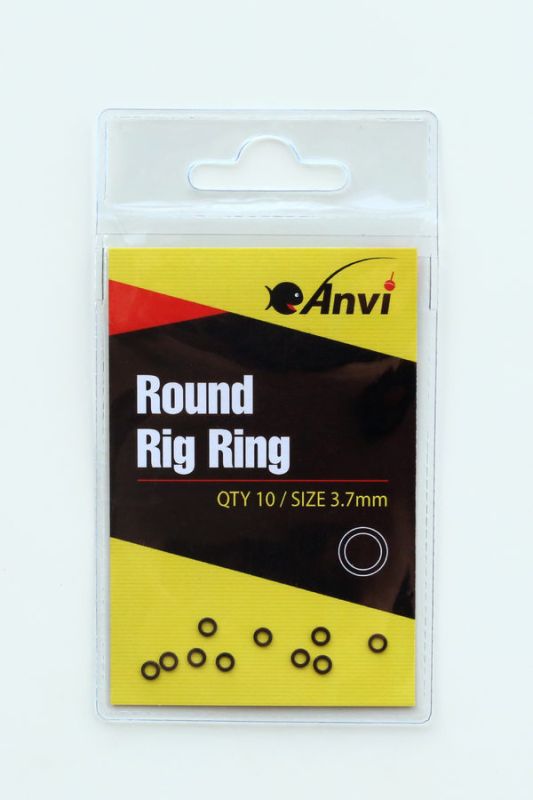 Кільця гачкові Anvi Round Rig Ring - Ø3,7 мм - Чорний матовий - 10 шт/уп