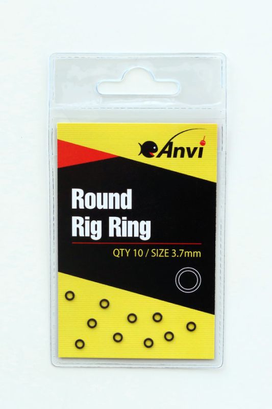 Кільця гачкові Anvi Round Rig Ring - Ø3,7 мм - Чорний матовий - 10 шт/уп